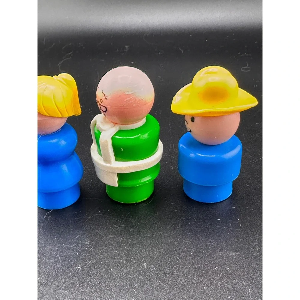 Vtg Fisher Price‎ Little People Mom Farmer Mr. Hooper Grandpa READ 1970s